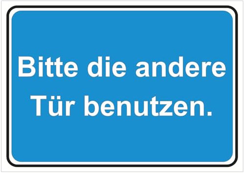 Indigos UG Aufkleber Andere Tür benutzen - 210x148 - Hotel, Firma, Schutz, KITA, Arzt, Praxis, Wohnung - Sicherheit - Warnung