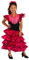 AMARU SANCHESU Vestito da bambina per danza flamenco o siviglia (FR/ES, età, 4 anni, regolare, fucsia talpa nera)
