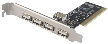 HALJIA 5 Ports USB 2.0 PCI Card Adapter USB 2.0 HUB Converter Adapter to 480Mb/s PCI Expansion Card for PC Desktop Computer