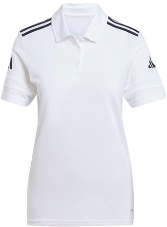 adidas Women's Squadra25 Cotton Polo Shirt, White/Black, M