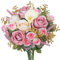 Luabue Blumenstrauß Künstlich Rosa Rosen Lavendel Calla und Eukalyptus Seidenblumen Rosa Wie Echt Kunstblumenstrauß Artificial Blumen Unechte Blumen für Vase Hochzeiten und Heimdekoration