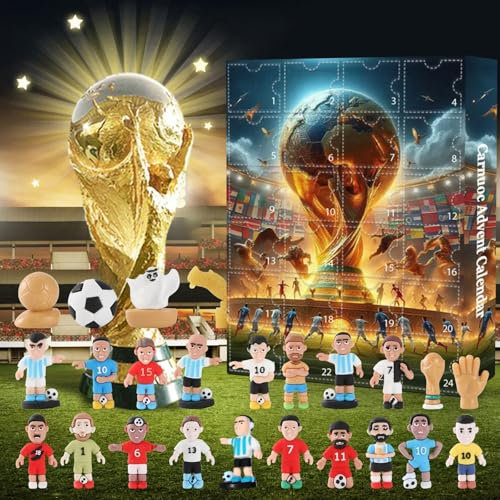 Fußball Adventskalender, 24 Tage Weihnachts Countdown Kalender Enthält 24 Fußball Accessoires, 2024 Fussball Adventskalender, Überraschungen & Geschenken für Kinder und Fans(B)