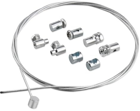 1,2M Ø1,5mm Cable de Embrague Universal para Motocicletas y Bicicletas de Cross, Incluye 2 Abrazaderas de Cable, Acero Galvanizado, Adaptable a Todos los Vehículos de Dos Ruedas Motorizados