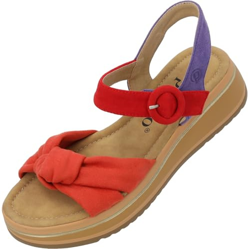 Palado Damen Sandalen Ebelli – modische Pantoletten - elegante Sommerschuhe - bequeme Sandaletten mit verstellbaren Riemen Mehrfarbig UK8 - EU41