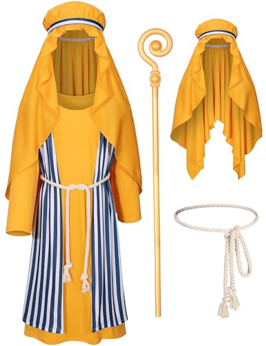 TOKYO REVENGERS Kids Shepherd Nativity Robe Joseph Outfit Boys Halloween Cosplay Costume Accessories Set(GD 130)