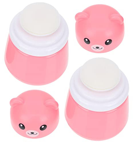 Vaguelly 2stücke Puderquaste Box Cartoon Bär Puderbehälter Für Babypuder Lose Kosmetik Reise-etui Bpa-frei Sicher Für Empfindliche Haut Kompakt Und Auslaufsicher