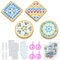 Kit de Mosaïque en Verre DIY - 4 Dessous de Verre en Bambou à Créer Soi-Même - Loisir Créatif pour Enfants/Adultes - Carreaux Colorés, Colle & Outils Inclus - Cadeau Artistique Déco Maison