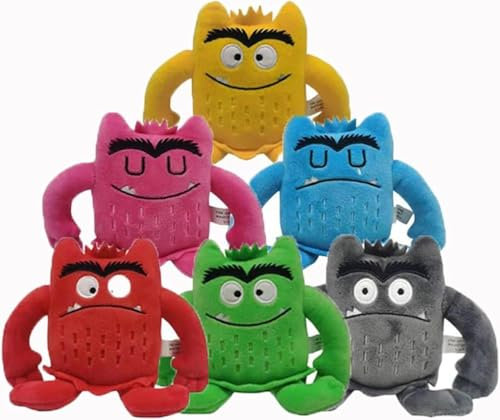 Farbenmonster Plushie, Bunte Monster Plüschtier für eine fröhliche und unbeschwerte Stimmung, Halloween oder Birthday Decorations Monster Kuscheltier Geschenke für Jungen oder Mädchen (6 pcs)