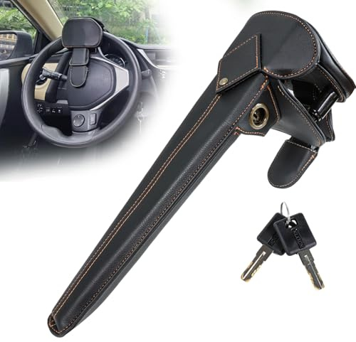 Amorin Leather Car Steering Wheel Lock Anti Theft Device Car Anti Theft Car Accessories Security Lock Fit for Car Truck SUV Van Security Car Security