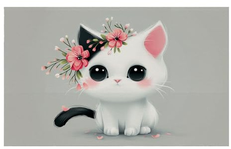 Wallpaper Pink White Cute Mural Wallpaper for Living Room Bedroom Office Non-Woven Wall Paper No Glue Removable Wall Decor Easy Install Wall Mural 210x140cm