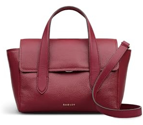 RADLEY London Mayfair Lane Damen-Ledergriff mit Überschlag oben, Karminrot, S