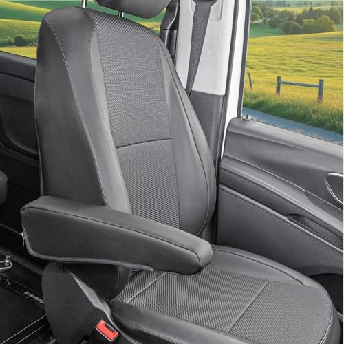 ACTIVline Premium-Passform Schonsitzbezug für Mercedes-Benz Vito BR 447 ab 2014 – Fahrersitz, mit Airbagfunktion, robuste Sitzbezüge in Schwarz – Made in Germany