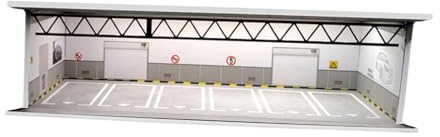 Colcolo Modell Einer Autogarage im Maßstab 1:64 mit LED-Beleuchtung, Garagen-Diorama mit Parkplatzszene für Modellautos, Figuren und Mini-Puppen, Style C