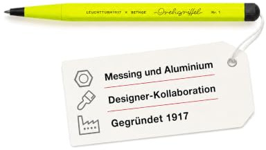 LEUCHTTURM1917 Drehgriffel Nr. 1 Kugelschreiber, Luminous Yellow | sechseckig, präzise, Designer-Edition, Messing & Aluminium, dokumentenechte Tinte, nachfüllbar, 0,7 mm
