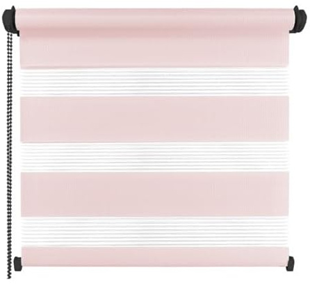 RENA Rollos Für Fenster Ohne Bohren - Tag und Nacht - Doppelrollo mit Haken - Einsatzbereit - Fensterrollo - Anthrazit Kette Verstellbar - 60 x 130 cm - Rosa