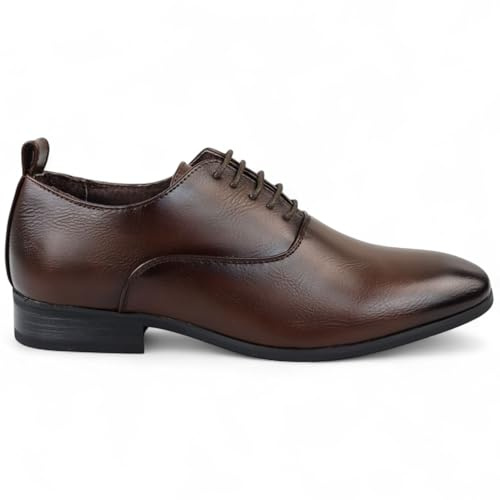 Infinity Leather Dolcetto Herren-Oxford-Derby-Schnürschuhe, braun