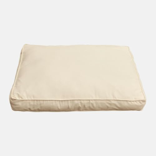 Loberon Haustiermatratze Plavinne, Creme | Rutschhemmende Unterseite - 11x127x101 cm - Ruheplatz - Hundebett - Haustierkollektion - Baumwolle