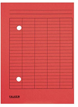 Original Falken 100er Pack Umlaufmappe. Made in Germany. Aus Recycling-Karton für DIN A4 mit 2-seitiger Organisationsdruck rot Blauer Engel Hefter ideal für Büro,Schule und mobile Organisation