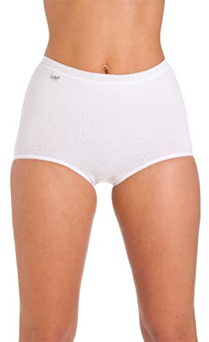 Ladies Combed Cotton Low Cut Leg Stretch Maxi Brief Pants Knicker Underwear 3pk. to Fit UK Sizes 12-14 - 16-18 - 20-22 La Marquise
