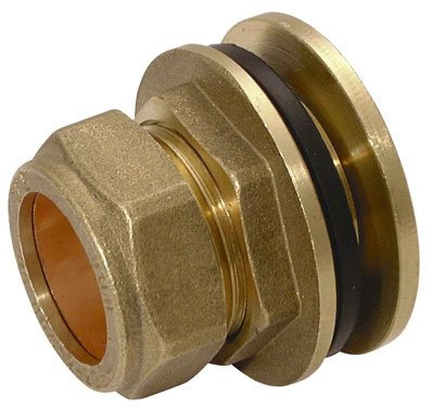 15MM OD TANK CONNECTOR & WASHER - Tank Connectors and Washers (Brass compression fittings, metric)