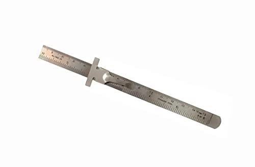Proops Ruler, Stainless Steel 150mm Rule with Conversion Table, Depth Gauge, and Pocket Clip. (D8061) Free UK Postage