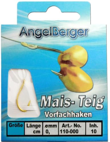 Angel Berger Vorfachhaken gebundene Haken (Mais/Teig, Gr.8 0.20mm)