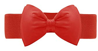 sourcing map Damen Schleife Dekor Kleidung Bogen Elastisch Breit Taille Gürtel