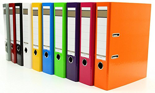 10x Livepac Caribic Glanz-Ordner/DIN A4 / 75mm breit / 10 Farben