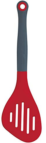 Colourworks Multi Fish Slice / Slotted Turner, Silicone, Cherry, 28 cm