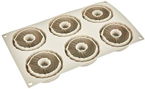 silikomart | Moule en silicone pour MINI INTRECCIO Monoportions, antiadhésif, 6 Monoportions, Lot de 1 Moule à gâteau, Design 3D, Ø 75 h 35 mm, Volume 630 ml, Made in Italy