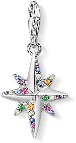 Thomas Sabo Damen Charm-Anhänger Stern bunt 925 Sterlingsilber 1817-342-7