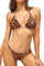 SHEKINI Damen Bikini Set Klassischer Triangel Rückenfrei Bikinioberteil Verstellbare Bademode Brasilianer Niedrige Taille Tanga Bikinihose Zweiteiliger Badeanzug(S,Leopard-b)