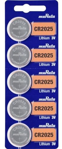 Murata CR2025-BEABAE Batteria a bottone CR 2025 Litio 160 mAh 3 V 5 pz.