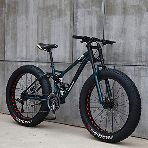 ZXCVB 24/26 Zoll Mountainbike MTB Hardtail 4.0 Fat Tire Bike Strand Schnee Mountainbiken Männer Und Frauen,Cyan-24inch/7speed
