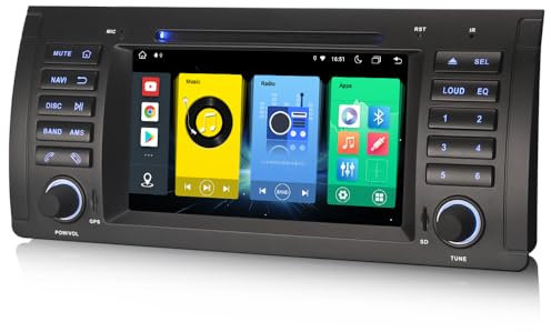 Erisin 8-Core 4+64GB Android 14 Autoradio Carplay GPS Navi DAB+Carplay GPS DVD für BMW 5 Series X5 E53