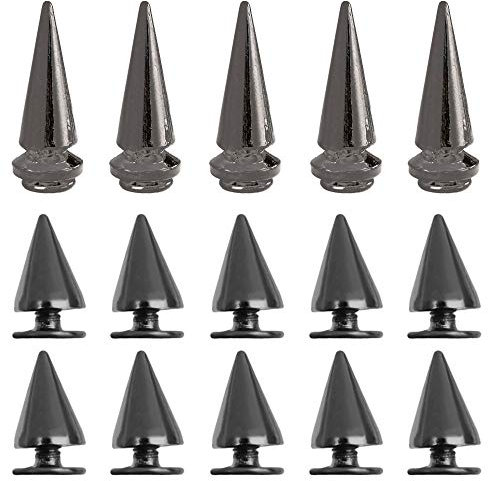 Nsiwem Nieten Spitz 150 Stück Ziernieten Schwarz Punk Ziernieten Killernieten Spitznieten Punk Nieten für DIY Schuh Tasche Kleidung Dekoration 7×10mm 7x20mm