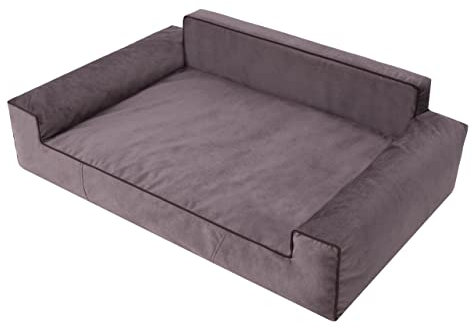 PillowPrim Hundebett, Möbel für Tiere, Katzenbett, Abnehmbar Bezug, Hundeliege, Schlafplätze, große Hunde, Hundesofa, Korb, Waschbar, Braun, XXL: 116x78 cm
