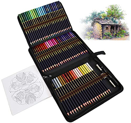 Buntstifte Set für Erwachsene und Kinder, 72 einzigartige Farben für Zeichnung und Malbuch, Optimale Farbgabe Durch Besondere Präzisionsminen Mit Weicher Textur