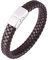 klassischer Herren Armband Leder Herrenarmband Armbänder für Herren Jugend Geschenk Schwarz 18.5-21.5cm (Braun, 165mm)