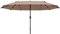 Outsunny 4.4m Double-Sided Sun Umbrella Garden Parasol Patio Sun Shade Outdoor with LED Solar Light, NO BASE INCLUDED, Khaki