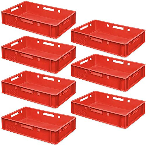 BRB 7 Fleischkästen / Euroboxen E1, LxBxH 600 x 400 x 125 mm, rot, lebensmittelecht