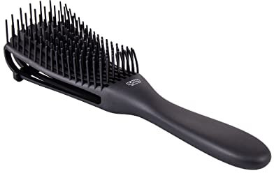 PONIK'S PROFESSIONAL - FLEXI BRUSH - Entwirrungsbürste | Haarbürste zum Entwirren von Locken | Bürste für alle Haarlängen | Entwirrbürste | Schwarz