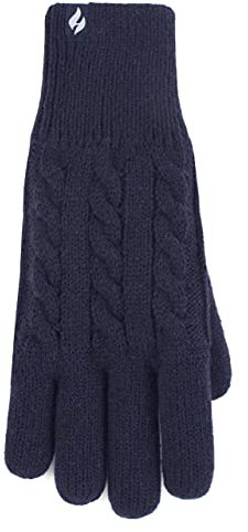HEAT HOLDERS SOCKSHOP Damen Willow Kabel Handschuhe Packung 1 Marine S-M