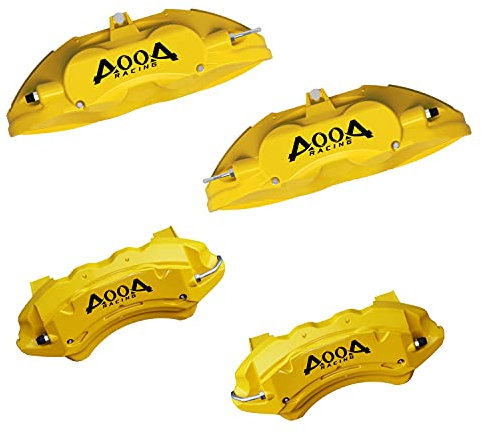 AOOA RACING Copertura per pinza freno giallo con carattere bianco per Ford Mustang GT Accessori ad alte prestazioni