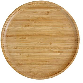 pandoo Assiettes en bambou 25 cm, réutilisables, rondes, légères, toutes saisons, assiette à dîner