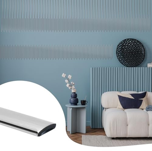 JSIWOTH 16M Moulures Auto-adhésives, Argent PVC Flexible Étanche, Baguette de Finition Auto-adhésive pour Mur, Carrelage, Fenêtres, Portes, Miroirs, Dosseret & Meubles(LARG.:1CM, ÉP.:0,25CM)