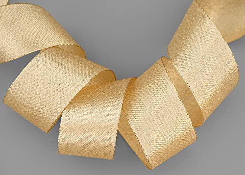 20 m x 40 mm Brokatband AMADEUS GOLD Schleifenband mit Webkanten Metallic Dekoband Geschenkband glänzend Brokat Lurex Hochzeit Weihnachten Basteln Deko Band Lurexband Weihnachtsband