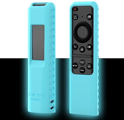 Sikai Remote Control Cover for Samsung Smart SolarCell Remote TM1204A/TM2360E/TM2361E BN68-15687D, Anti-Lost Skin-Friendly Anti-Slip Shockproof Silicone Remote Cover with Lanyard (Turquoise Blue)