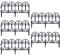 5Pcs Outdoor Decorative Fence Landscape Plastic Black Edgings Garden Picket Fencing Lightweight Landscape Path Panels Lawn Plant Curved Wire Border Garden Dog Barrier for Outdoor Backyard(#1)