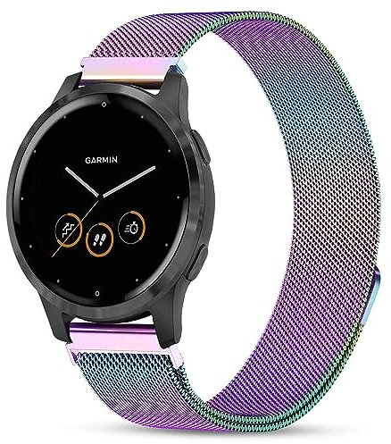 VELULYX Metal Band Compatible Garmin Venu 2S/3S/Vivomove 3S/Vivoactive 4S, 18mm Stainless Steel Band for Fossil Ladies Gen 5/6/Q Venture HR Gen 3/4
